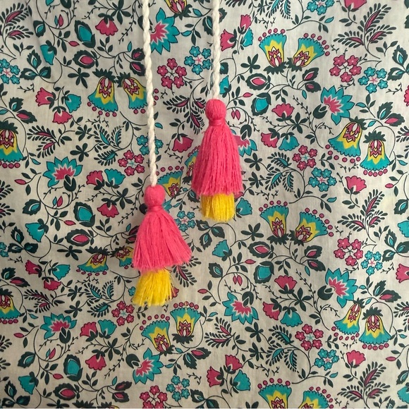 Boden Laurie Tassel Tie Cotton Blouse UK 6 US 2 Ivory Exotic Garden - Picture 4 of 6